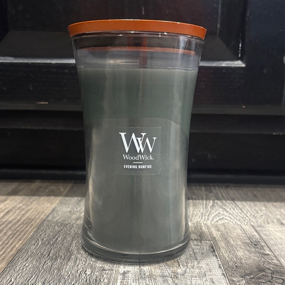 WoodWick Evening Bonfire Candle with Wooden Lid